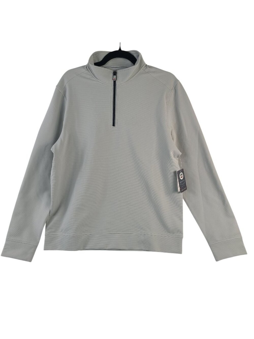 NEW Flag & Anthem Madeflex Light Grey Quarter-Zip Pullover Built-In Stretch Sz M